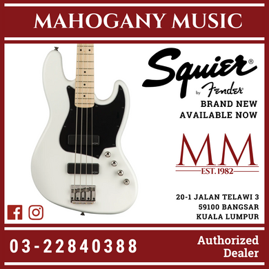 Squier Contemporary Active Jazz Bass HH Guitar, Maple FB, Flat White