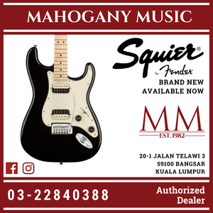 Squier Contemporary HH Stratocaster Electric Guitar, Maple FB, Black Metallic