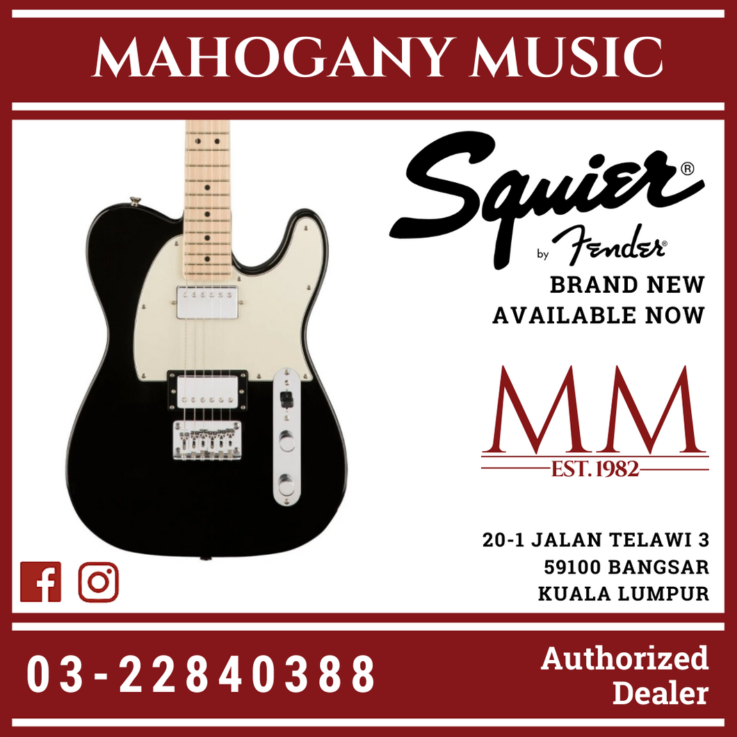 Squier Contemporary HH Telecaster Electric Guitar, Maple FB, Black Metallic