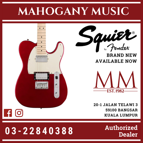 Squier Contemporary HH Telecaster Electric Guitar, Maple FB, Dark Metallic Red