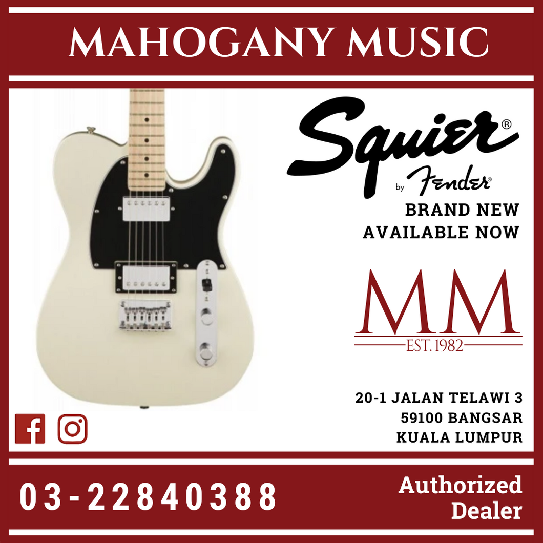 Squier Contemporary HH Telecaster Electric Guitar, Maple FB, Pearl White