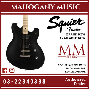 Squier Contemporary Starcaster Electric Guitar, Maple FB, Flat Black
