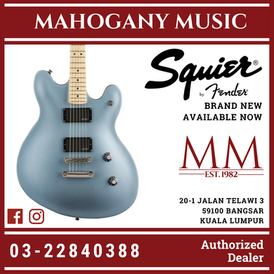 Squier Contemporary Starcaster Electric Guitar, Maple FB, Ice Blue Metallic
