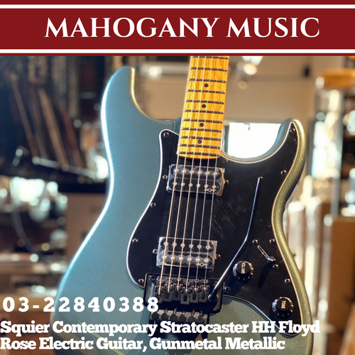 Squier Contemporary Stratocaster HH Floyd Rose Electric Guitar, Gunmetal Metallic