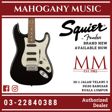 Squier Contemporary Stratocaster HSS Electric Guitar, Laurel FB, Black Metallic