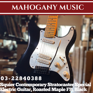 Squier Contemporary Stratocaster Special Electric Guitar, Roasted Maple FB, Black