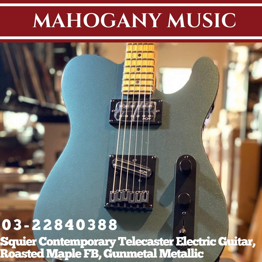 Squier Contemporary Telecaster Electric Guitar, Roasted Maple FB, Gunmetal Metallic
