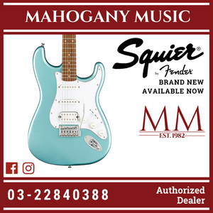 Squier FSR Affinity Series HSS Stratocaster Electric Guitar, Laurel FB, Ice Blue Metallic