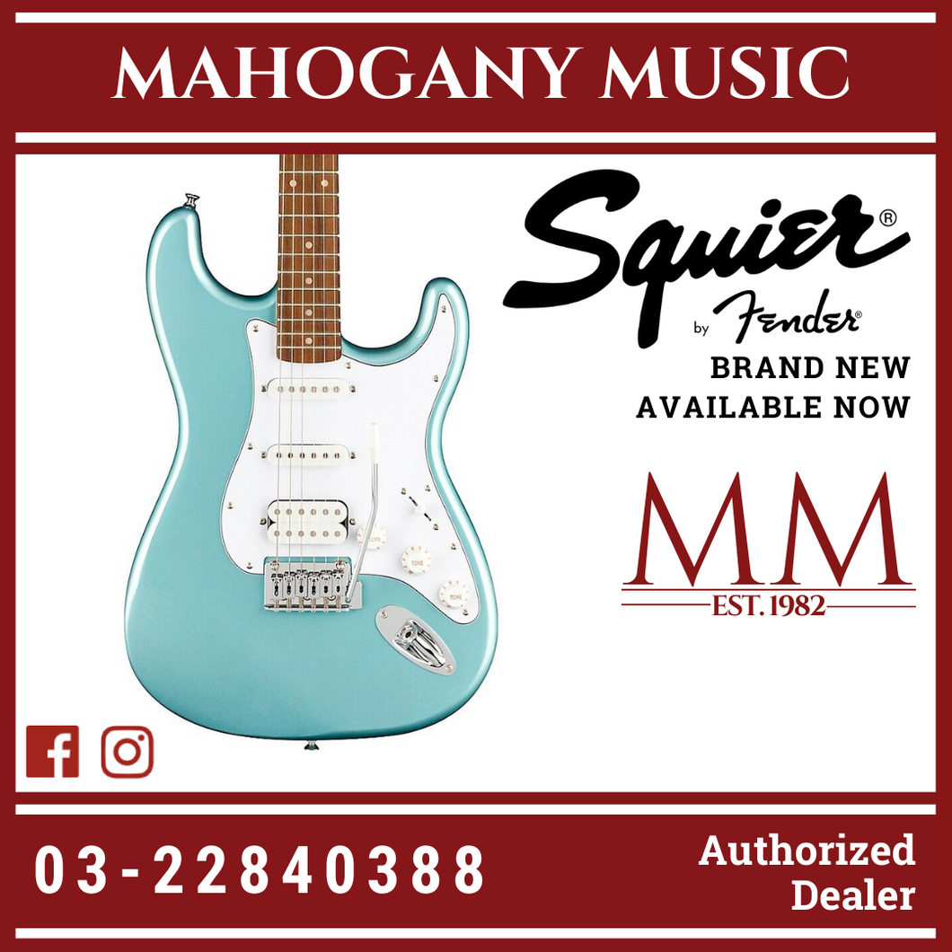 Squier FSR Affinity Series HSS Stratocaster Electric Guitar, Laurel FB, Ice Blue Metallic