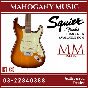 Squier FSR Affinity Series Stratocaster Electric Guitar, Laurel FB, Honey Sunburst