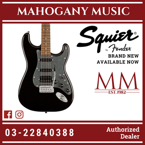 Squier FSR Affinity Series Stratocaster HSS Electric Guitar, Laurel FB, Metalic Black
