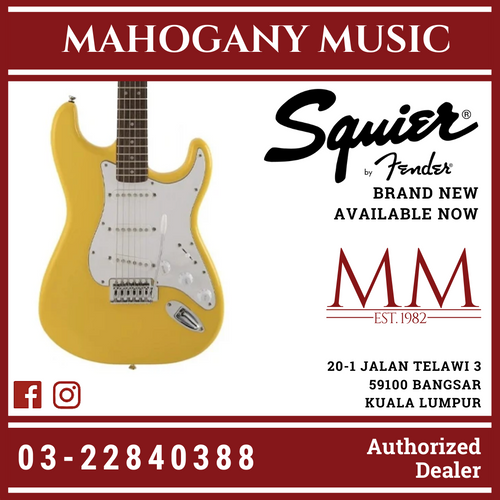 Squier FSR Affinity Stratocaster Electric Guitar, Laurel FB, Graffity Yellow