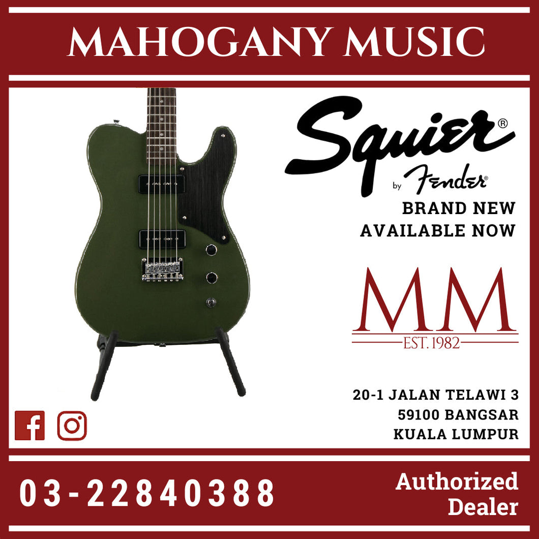 Squier FSR Baritone Cabronita Telecaster Electric Guitar, Laurel FB, Olive Green