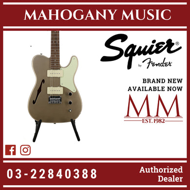 Squier FSR Cabronita Thinline Telecaster Electric Guitar, Laurel FB, Shoreline Gold