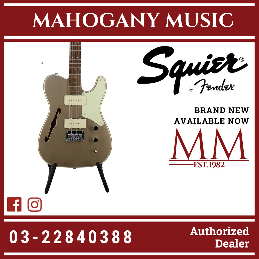 Squier FSR Cabronita Thinline Telecaster Electric Guitar, Laurel FB, Shoreline Gold