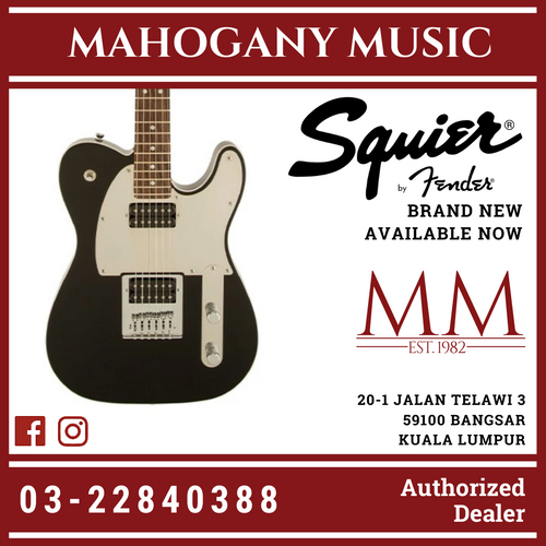 Squier J5 Telecaster Electric Guitar, Laurel FB, Black