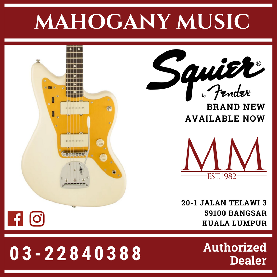 Squier J Mascis Signature Jazzmaster Electric Guitar, Vintage White