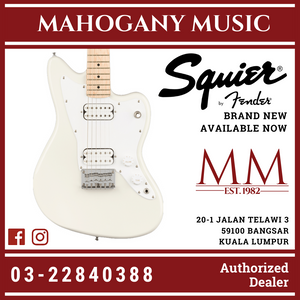 Squier Mini Jazzmaster HH Electric Guitar, Maple FB, Olympic White