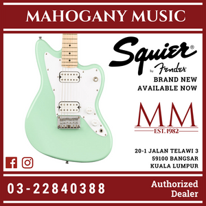 Squier Mini Jazzmaster HH Electric Guitar, Maple FB, Surf Green