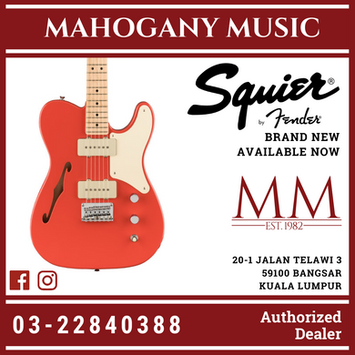 Squier Paranormal Series Cabronita Thinline Telecaster Electric Guitar, Fiesta Red