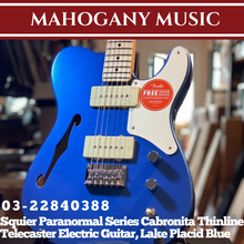Squier Paranormal Series Cabronita Thinline Telecaster Electric Guitar, Lake Placid Blue