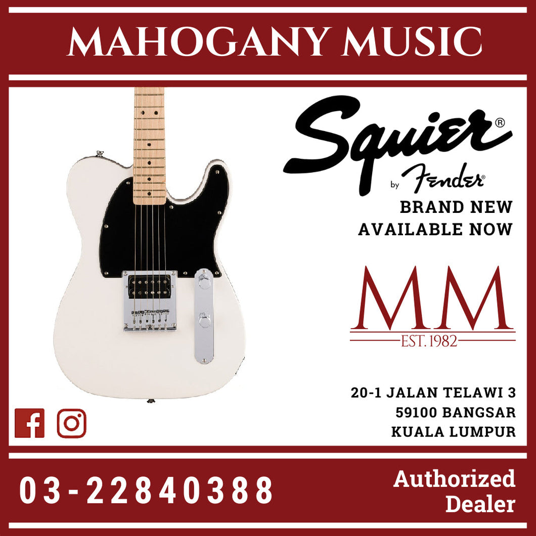 Squier Sonic Esquire H Electric Guitar w/Black Pickguard, Maple FB, Arctic White
