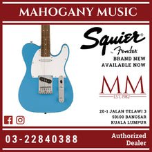 Squier Sonic Telecaster Electric Guitar w/White Pickguard, Laurel FB, California Blue