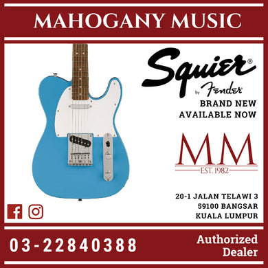 Squier Sonic Telecaster Electric Guitar w/White Pickguard, Laurel FB, California Blue