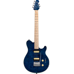 Sterling AX3FM-NBL AXIS Series Flame Maple Electric Guitar, Neptune Blue