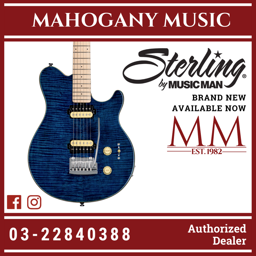 Sterling Axis AX3FM Electric Guitar - Neptune Blue