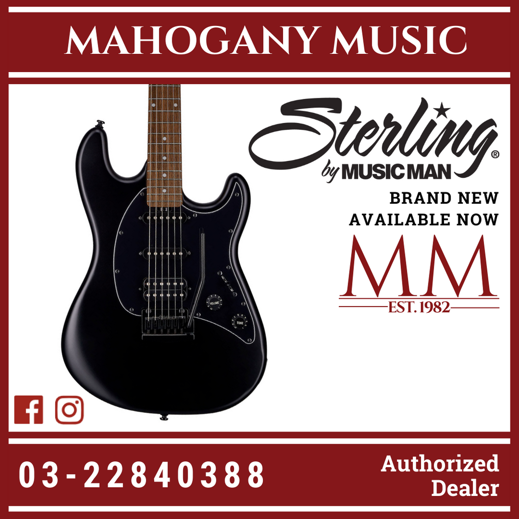 Sterling CT30HSS Cutlass HSS Electric Guitar - Stealth Black