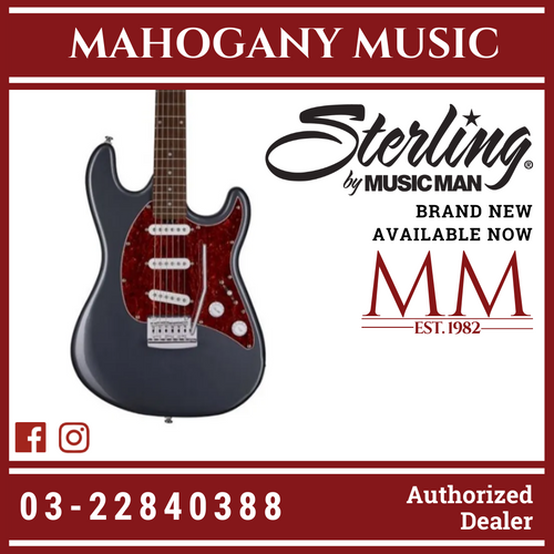 Sterling CT30SSS-CFR Cutlass Series SSS Electric Guitar, Charcoal Frost