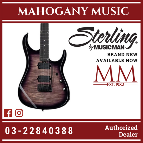 Sterling JP150DFM-EPP John Petrucci Signature DiMarzio Flame Maple Electric Guitar, Eminence Purple