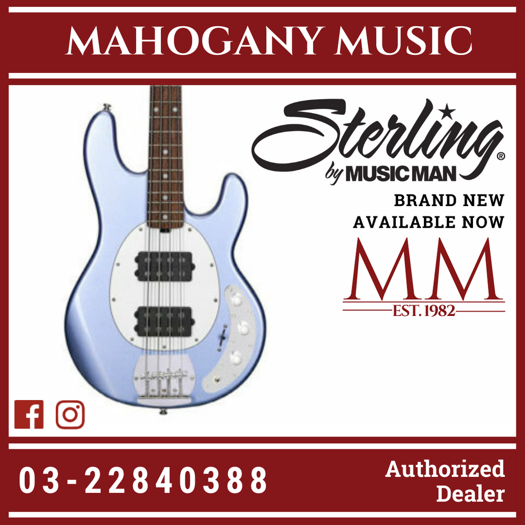 Sterling Ray4HH 4-String Electric Bass Guitar - Lake Blue Metallic
