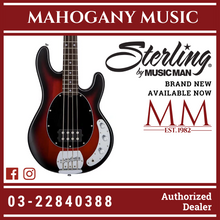 Sterling Ray4 4-String Electric Bass Guitar - Red Ruby Burst Satin