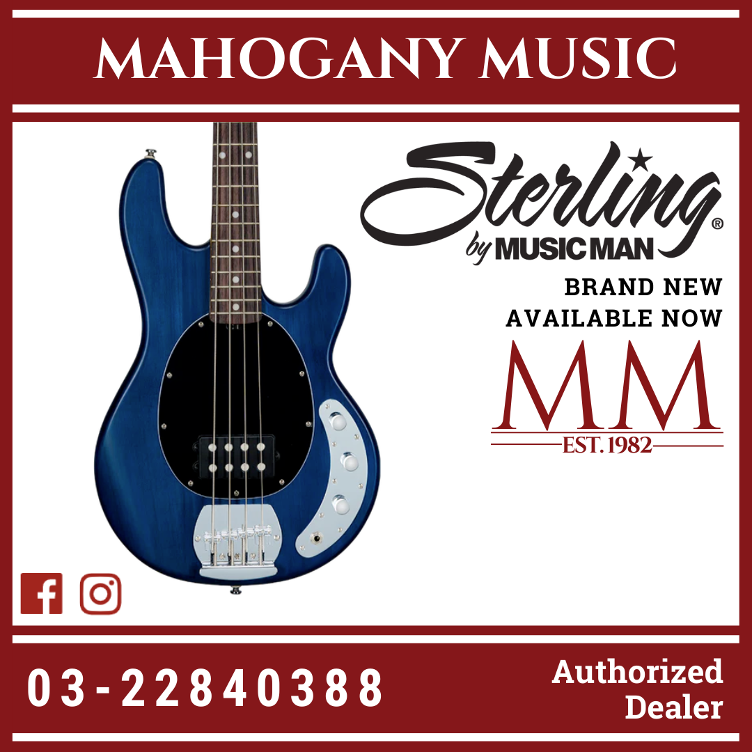 Sterling Ray4 4 String Electric Bass Guitar Trans Blue Satin