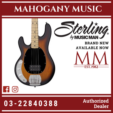 Sterling Ray4 4-String Left-Handed Electric Bass Guitar - Vintage Sunburst Satin