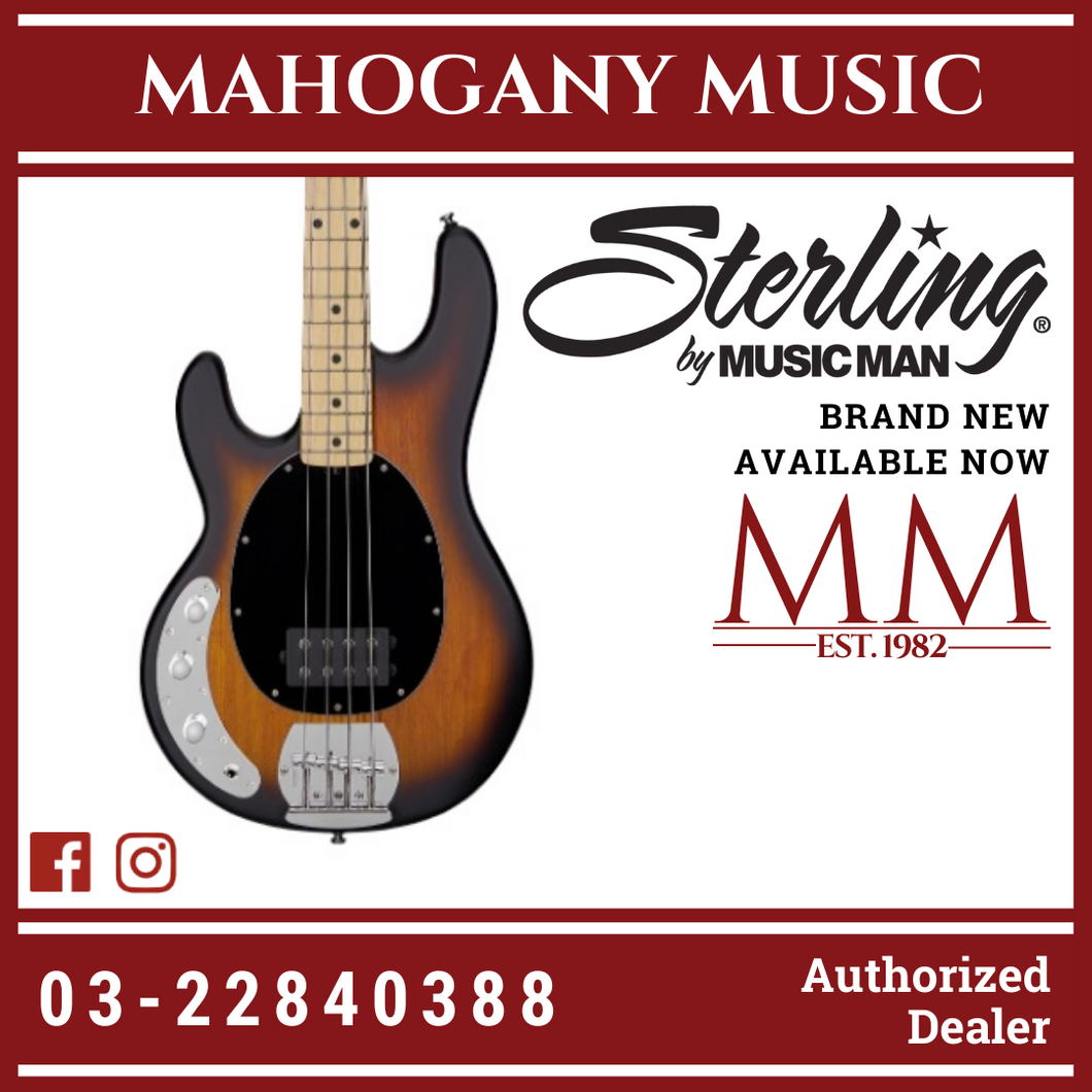 Sterling Ray4 4-String Left-Handed Electric Bass Guitar - Vintage Sunburst Satin