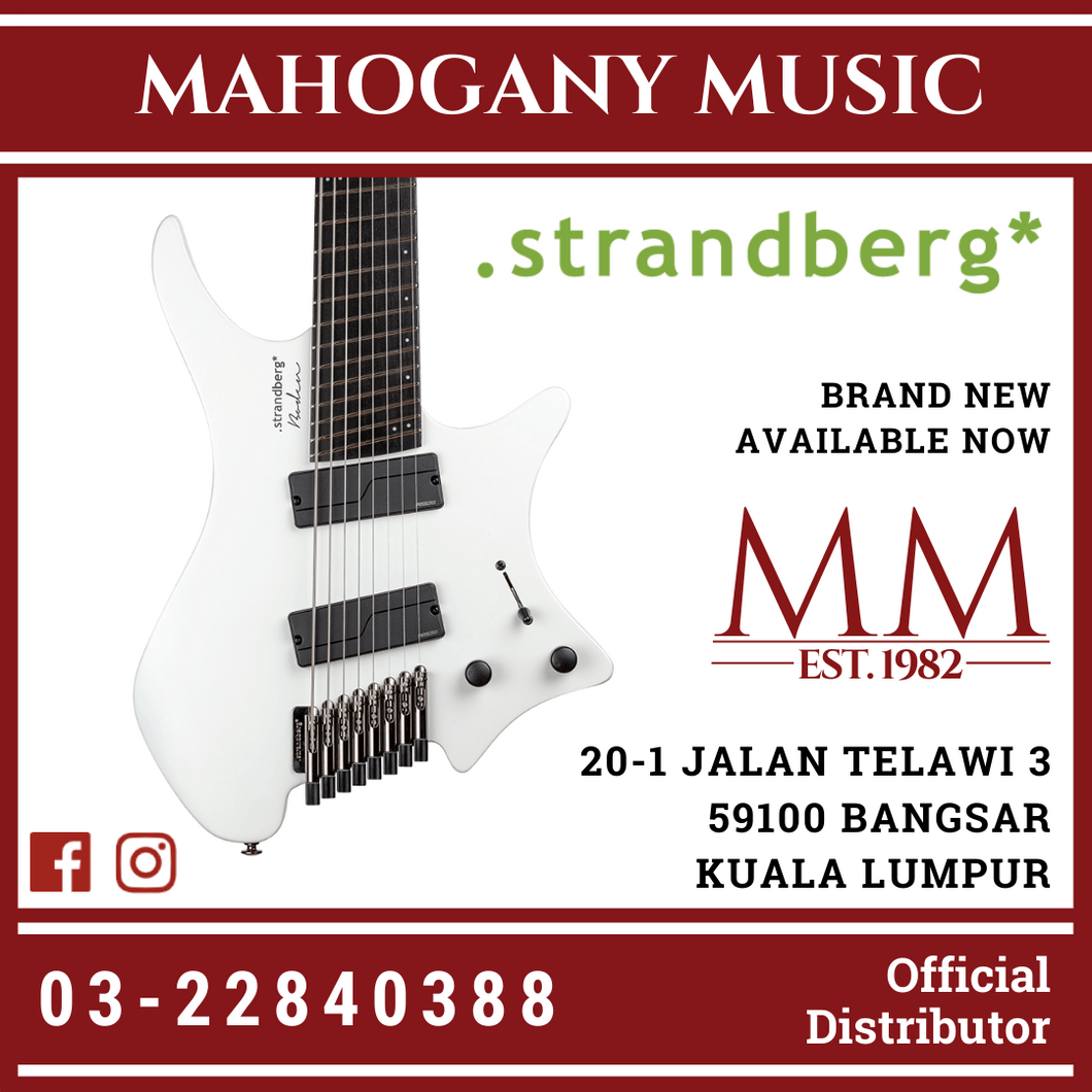 Strandberg Metal 8 String White Pearl Finish Electric Guitar