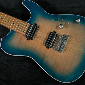 Bacchus TAC24 FMH-RSM/M N-BL-B Universe Series Roasted Maple Electric Guitar, Natural Blue Burst