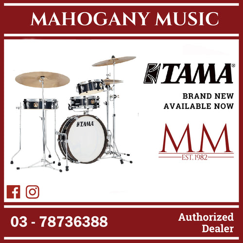 TAMA LJK48P-HBK Club-Jam Pancake 4-Piece Shell Kit, Cymbals NOT included, Hairline Black
