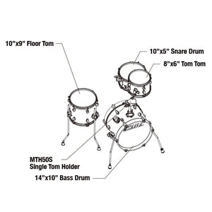 Tama LJK44H4-CPM Club-JAM Flyer 4-Piece Basic Kit Drum Set, Candy Apple Mist