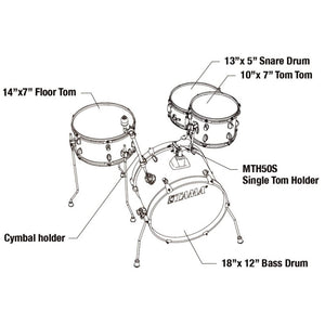 Tama LJK48H4-CPM Club-JAM Series 4-Piece Basic Kit Drum Set, Candy Apple Mist