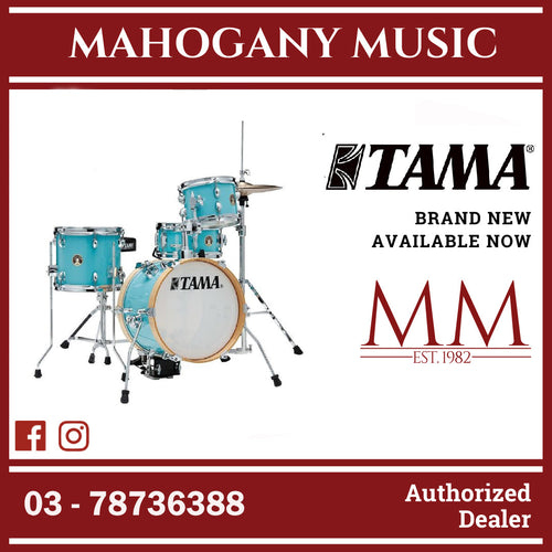 Tama LJK44H4-AQB Club-JAM Flyer 4-Pieces Basic Kit Drum Set, Cymbals NOT included, Aqua Blue