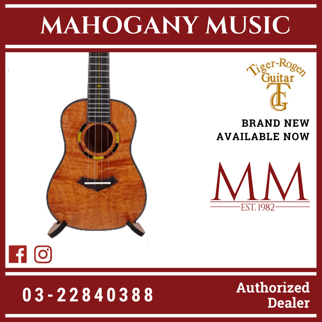 Tiger-Rogen Mountain Road Full Solid Tiger Flame Okoume Ukulele (26) UK-TGS-26