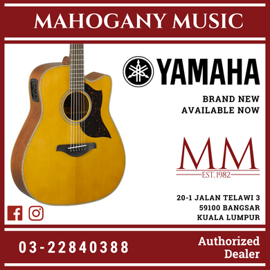Yamaha A1M Dreadnought Cutaway Acoustic-Electric Guitar with Gator GC-DREAD Molded Case - Natural