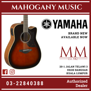 Yamaha A1M Dreadnought Cutaway Acoustic-Electric Guitar with Gator GC-DREAD Molded Case - Tobacco Brown Sunburst