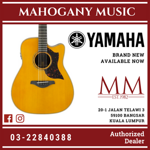 Yamaha A3R ARE Dreadnought Cutaway Acoustic-Electric Guitar with Hard Bag - Vintage Natural