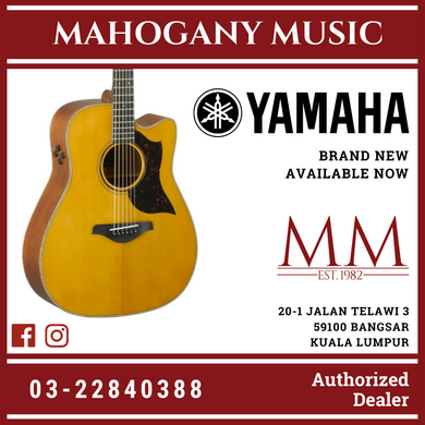 Yamaha A3R ARE Dreadnought Cutaway Acoustic-Electric Guitar with Xvive U2 Wireless Guitar System - Vintage Natural
