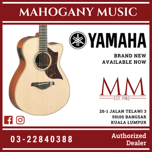 Yamaha AC3M ARE Concert Cutaway Acoustic-Electric Guitar with Xvive U2 Wireless Guitar System
